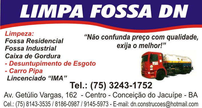 Limpa fossa de Conceição do Jacuipe